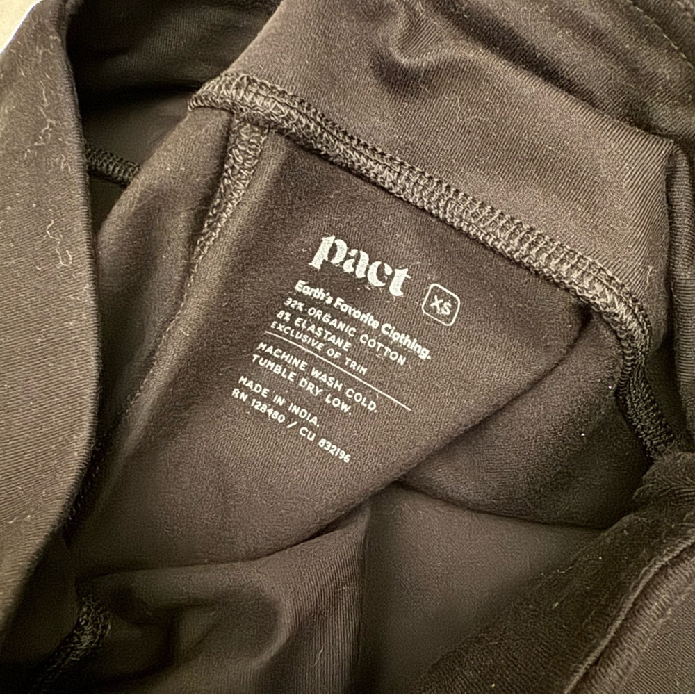 NWOT Pact Organic Cotton Black Leggings - Picture 2 of 9